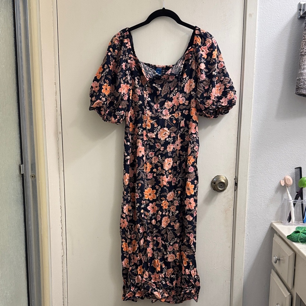 Old Navy Navy and Pink Floral Dress